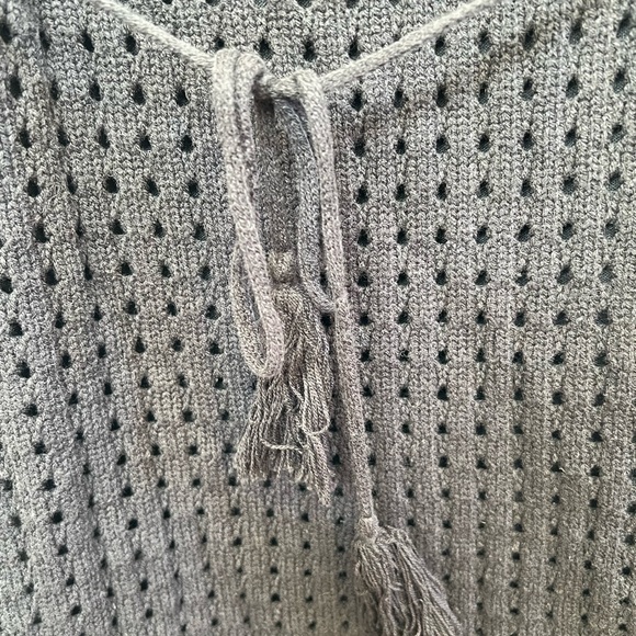 Lulus Black Crochet Knit Mini Dress Tassel Tie Bodycon Boho Summer Dress L - Picture 6 of 7